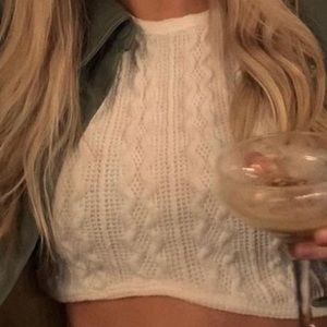 Shein cropped cable knit tank